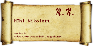 Mühl Nikolett névjegykártya