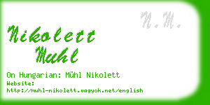 nikolett muhl business card
